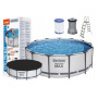 Каркасный бассейн 396×122 см Bestway Steel Pro MAX 5618W, , 12600 л. фильтр-насос, лестница, тент, круглый
